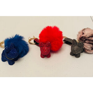 French Bulldog Bag Charm and Key Holders, One Size, Red and Blue New
